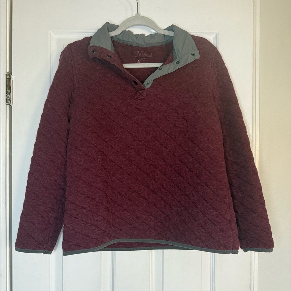 Natural Reflections Burgundy Pullover with Gray Trim